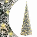 Išskleidžiama dirbtinė Kalėdų eglutė su sniegu, 120cm, 50 LED