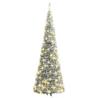 Išskleidžiama dirbtinė Kalėdų eglutė su sniegu, 120cm, 50 LED