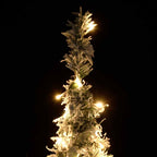 Išskleidžiama dirbtinė Kalėdų eglutė su sniegu, 150cm, 100 LED