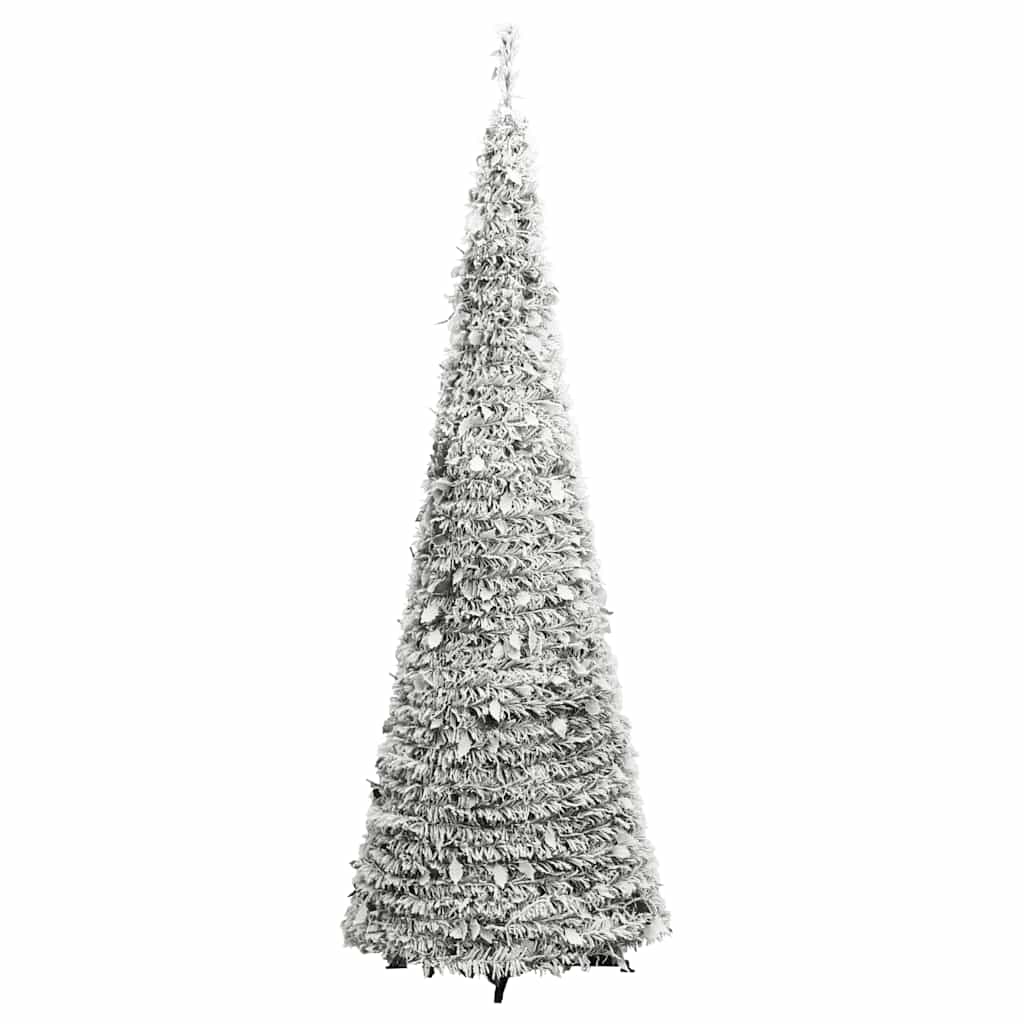 Išskleidžiama dirbtinė Kalėdų eglutė su sniegu, 150cm, 100 LED