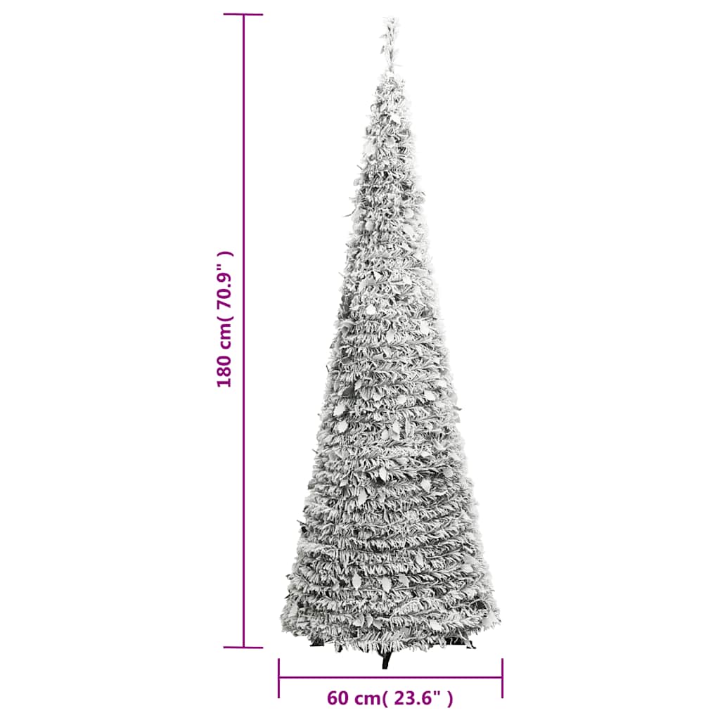 Išskleidžiama dirbtinė Kalėdų eglutė su sniegu, 180cm, 150 LED