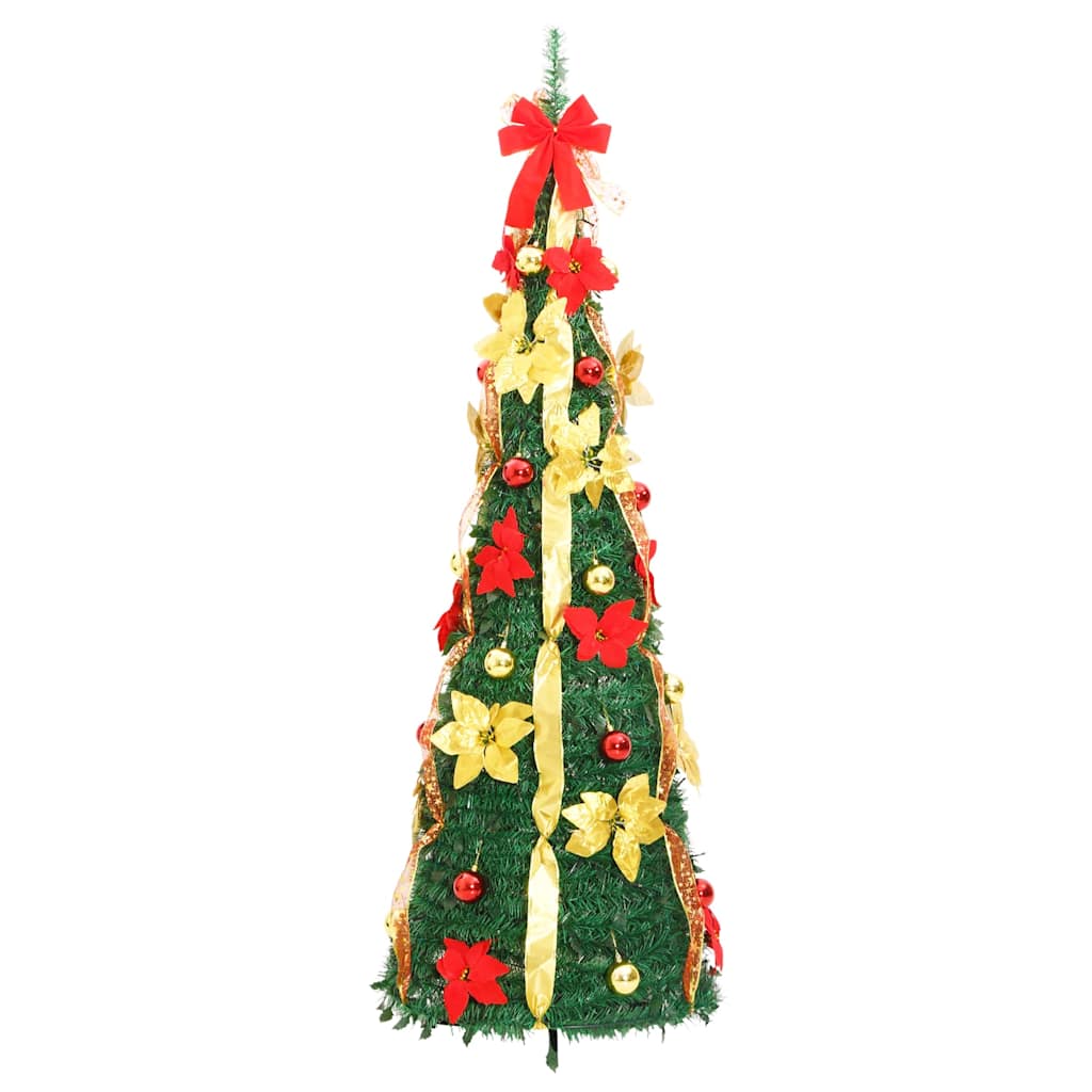 Išskleidžiama dirbtinė Kalėdų eglutė, žalia, 150cm, 100 LED