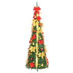 Išskleidžiama dirbtinė Kalėdų eglutė, žalia, 210cm, 200 LED