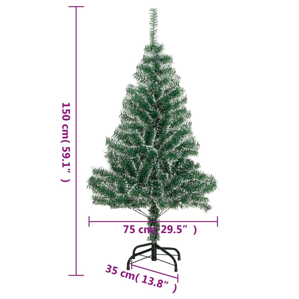 Dirbtinė Kalėdų eglutė su sniegu, žalios spalvos, 150cm