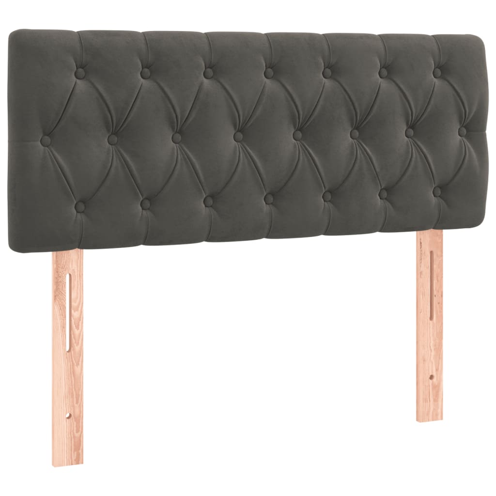 Lova su spyruoklėmis ir čiužiniu, pilka, 120x200cm, aksomas