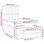 Lova su spyruoklėmis ir čiužiniu, taupe, 100x200cm, audinys