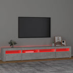 TV spintelė su LED apšvietimu, betono pilka, 240x35x40cm