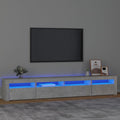 TV spintelė su LED apšvietimu, betono pilka, 240x35x40cm