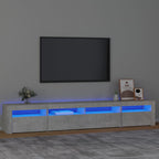 TV spintelė su LED apšvietimu, betono pilka, 240x35x40cm