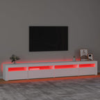 Televizoriaus spintelė su LED apšvietimu, balta, 270x35x40cm