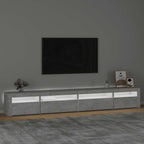 TV spintelė su LED apšvietimu, betono pilka, 270x35x40cm