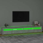 TV spintelė su LED apšvietimu, betono pilka, 270x35x40cm