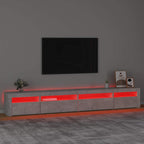 TV spintelė su LED apšvietimu, betono pilka, 270x35x40cm