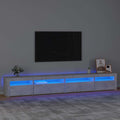 TV spintelė su LED apšvietimu, betono pilka, 270x35x40cm