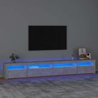 TV spintelė su LED apšvietimu, betono pilka, 270x35x40cm
