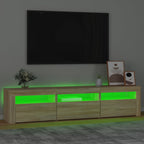 Televizoriaus spintelė su LED apšvietimu, ąžuolo, 180x35x40cm