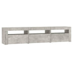 TV spintelė su LED apšvietimu, betono pilka, 180x35x40cm