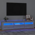 Televizoriaus spintelė su LED, pilka ąžuolo, 180x35x40cm