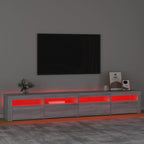 Televizoriaus spintelė su LED, pilka ąžuolo, 240x35x40cm