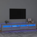 Televizoriaus spintelė su LED, pilka ąžuolo, 240x35x40cm