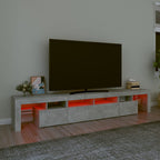 TV spintelė su LED apšvietimu, betono pilka, 230x36,5x40cm