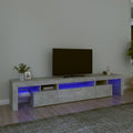 TV spintelė su LED apšvietimu, betono pilka, 215x36,5x40cm
