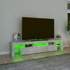TV spintelė su LED apšvietimu, betono pilka, 200x36,5x40cm