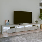 TV spintelė su LED apšvietimu, betono pilka, 260x36,5x40cm