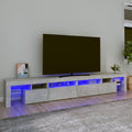 TV spintelė su LED apšvietimu, betono pilka, 260x36,5x40cm