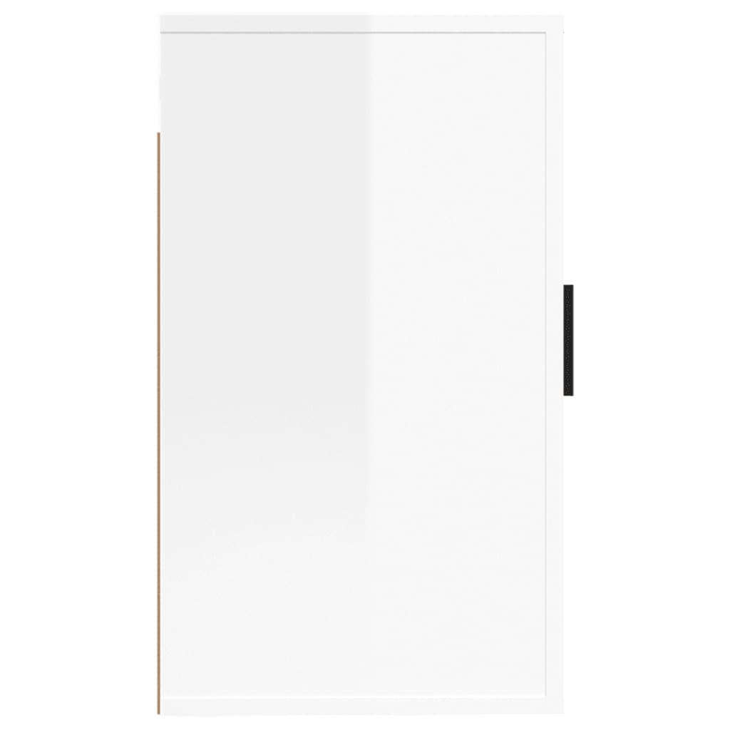 Sieninės TV spintelės, 2vnt., baltos, 40x34,5x60cm, blizgios