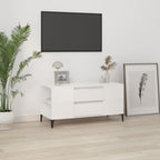 Televizoriaus spintelė, balta, 102x44,5x50cm, mediena, blizgi