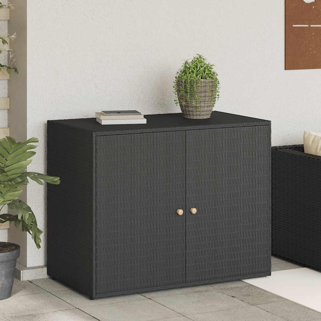 Sodo daiktadėžė, juoda, 100x55,5x80cm, polirotangas