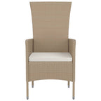 Sodo kėdės su pagalvėlėmis, 2vnt., smėlio spalvos, poliratanas