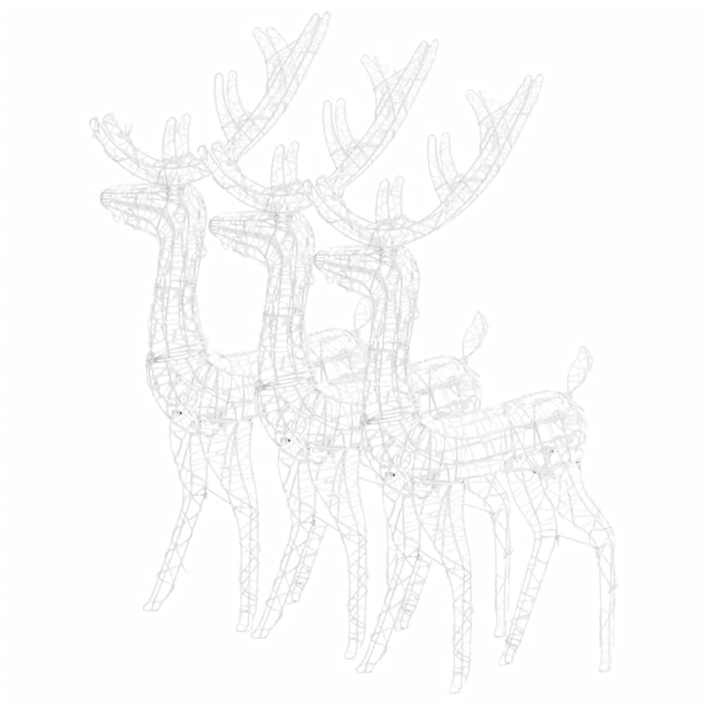 Kalėdinės dekoracijos elniai, 3vnt., 120cm, akrilas, mėlyni