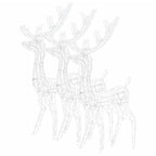 Kalėdinės dekoracijos elniai, 3vnt., 120cm, akrilas, mėlyni