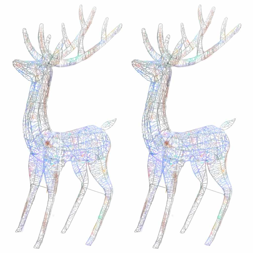 vidaXL Kalėdinės dekoracijos elniai, 2vnt., 180cm, akrilas, 250 LED