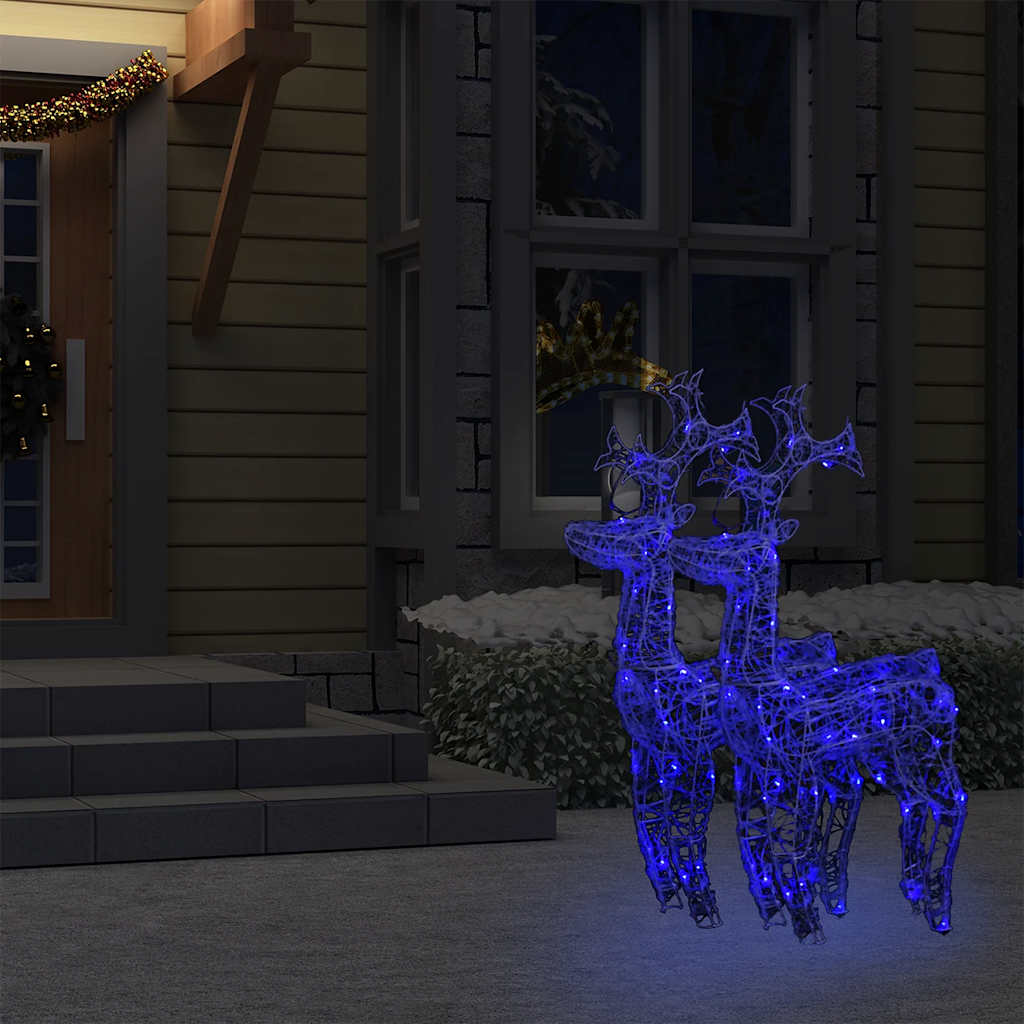 vidaXL Kalėdų dekoracijos elniai, 2vnt., 60x16x100cm, akrilas