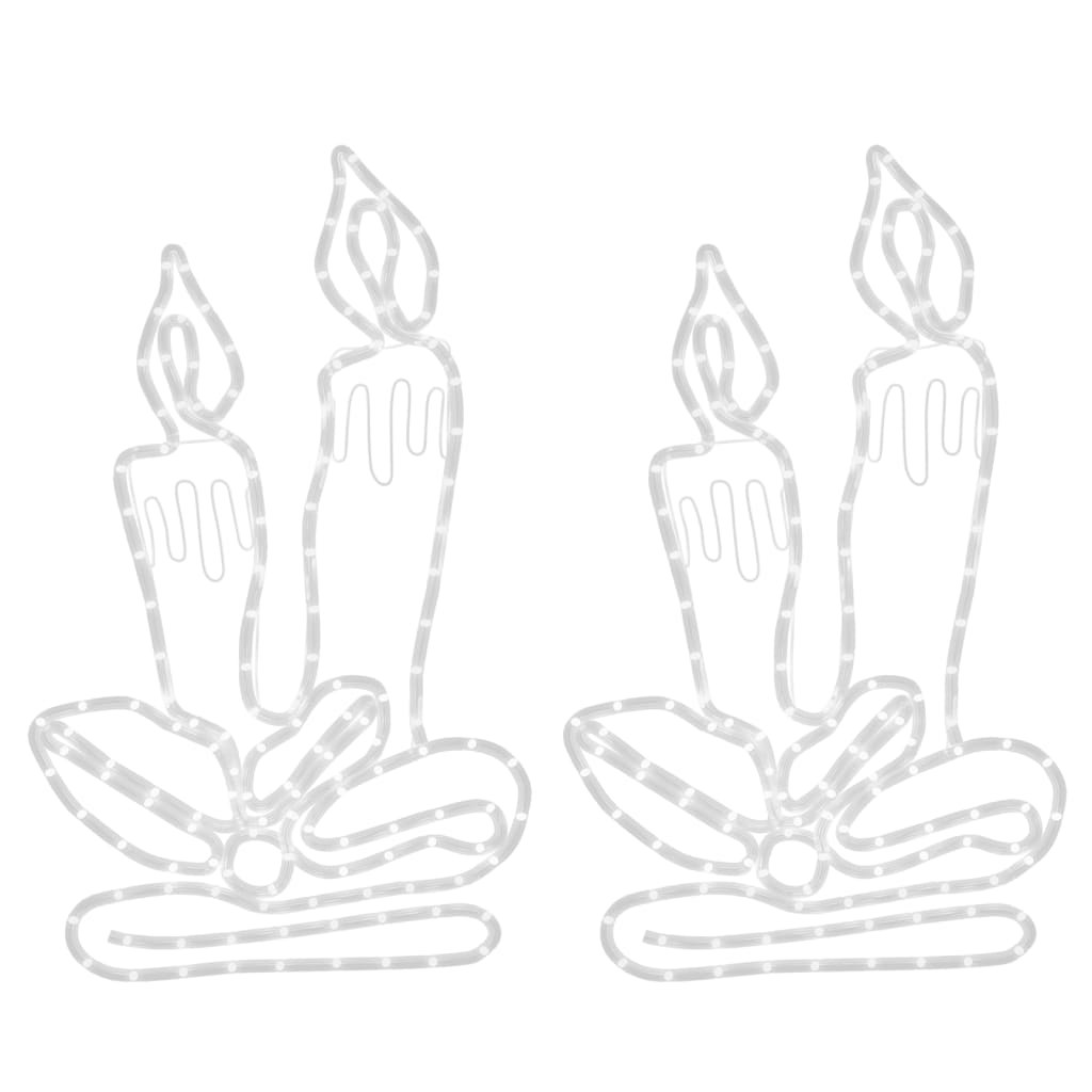 vidaXL Kalėdinės dekoracijos žvakės su 144 LED, 2vnt., 70x42cm