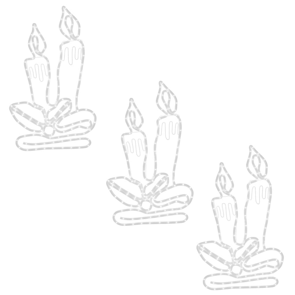 vidaXL Kalėdinės dekoracijos žvakės su 144 LED, 3vnt., 70x42cm