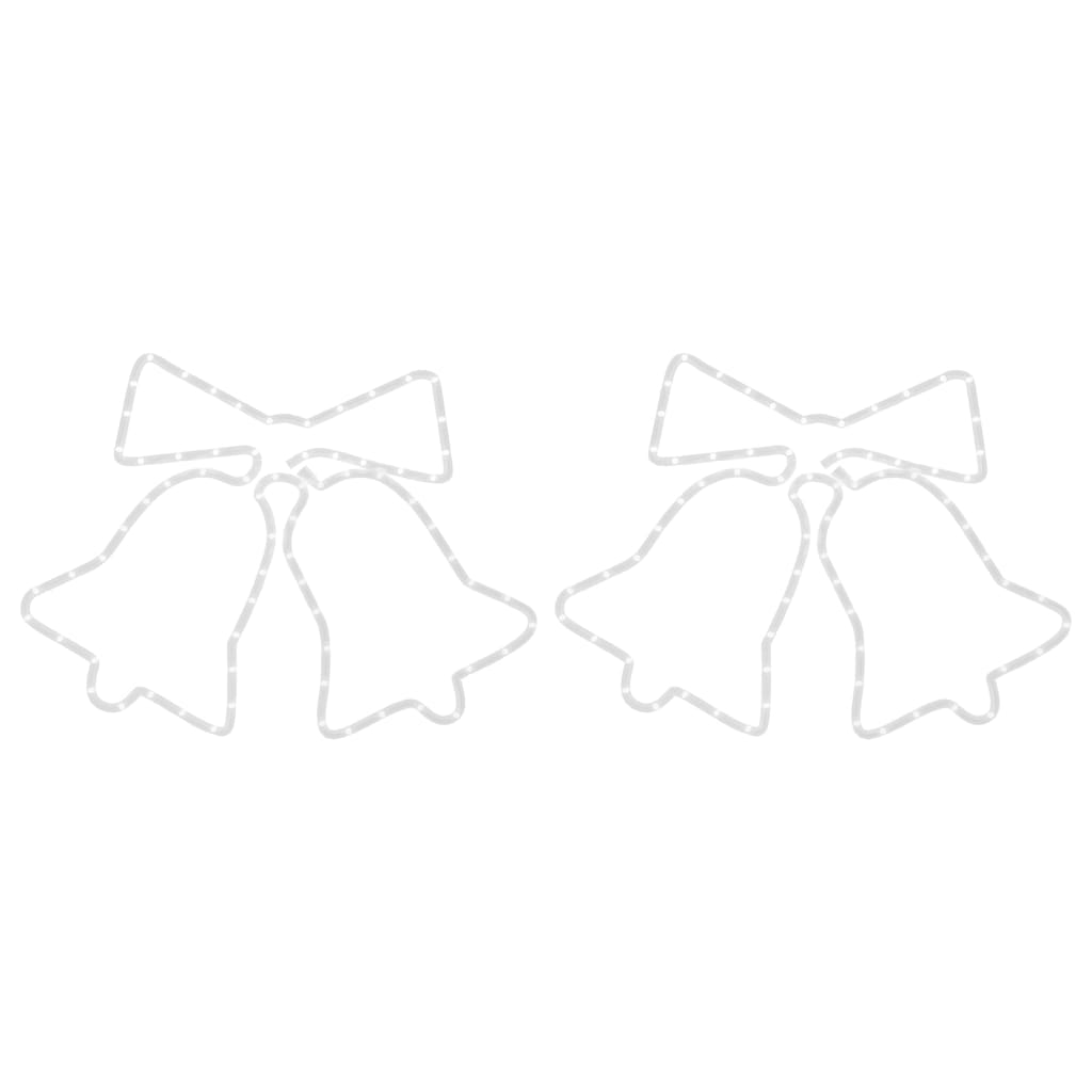 vidaXL Kalėdinės dekoracijos varpeliai su 72 LED, 2vnt., 50x56cm