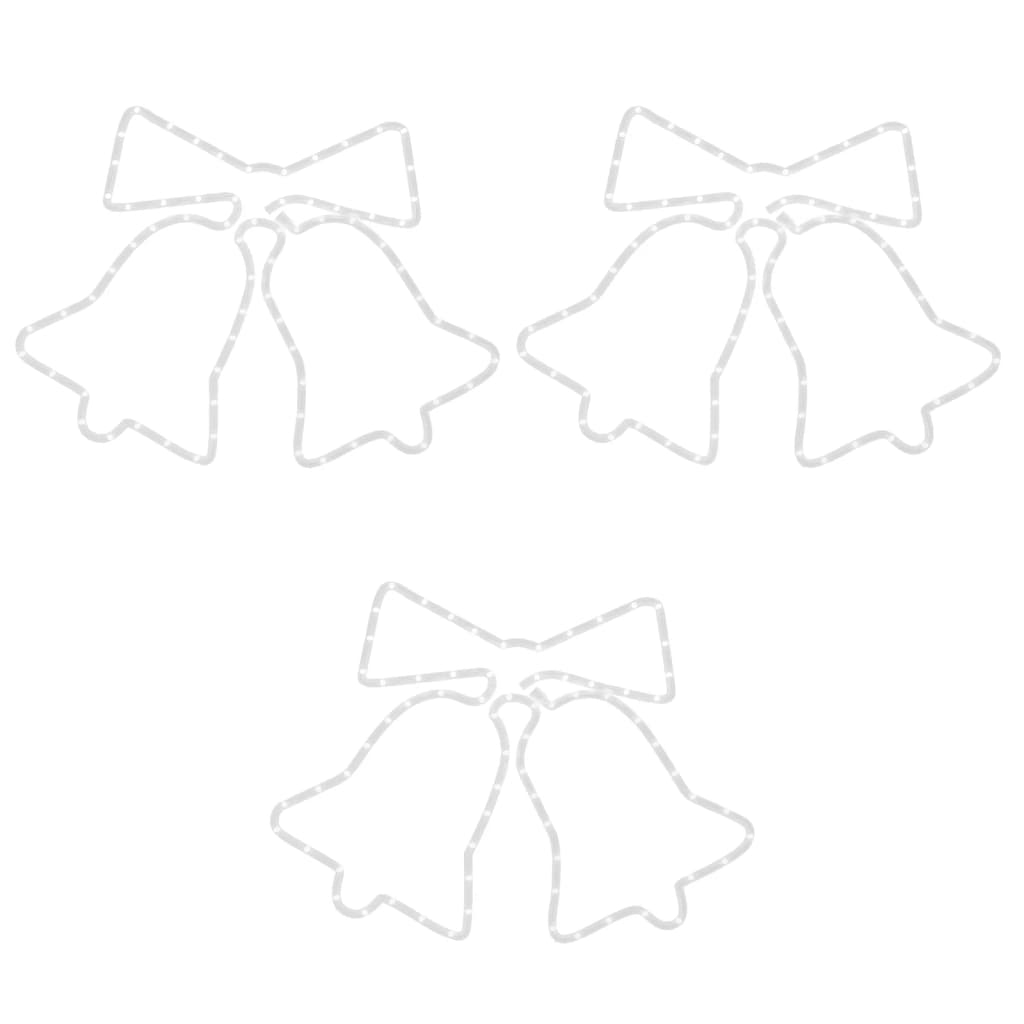 vidaXL Kalėdinės dekoracijos varpeliai su 72 LED, 3vnt., 50x56cm