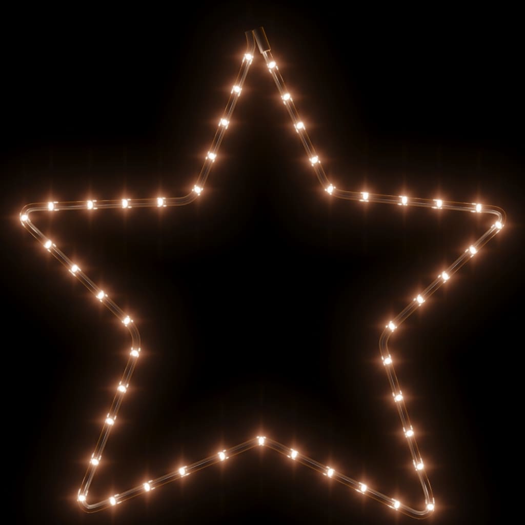 Kalėdinės dekoracijos žvaigždės su 48 LED, 2vnt., šiltos, 56cm