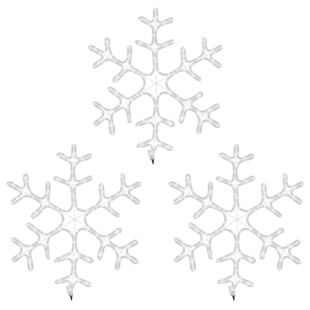 vidaXL Kalėdinės dekoracijos snaigės su LED, 3vnt., 59x59cm