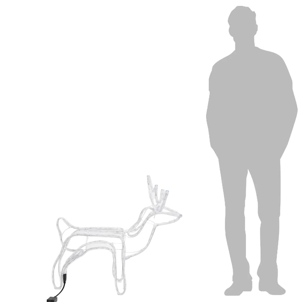 vidaXL Kalėdinės dekoracijos elniai, 2vnt., šilti balti, 60x30x60cm