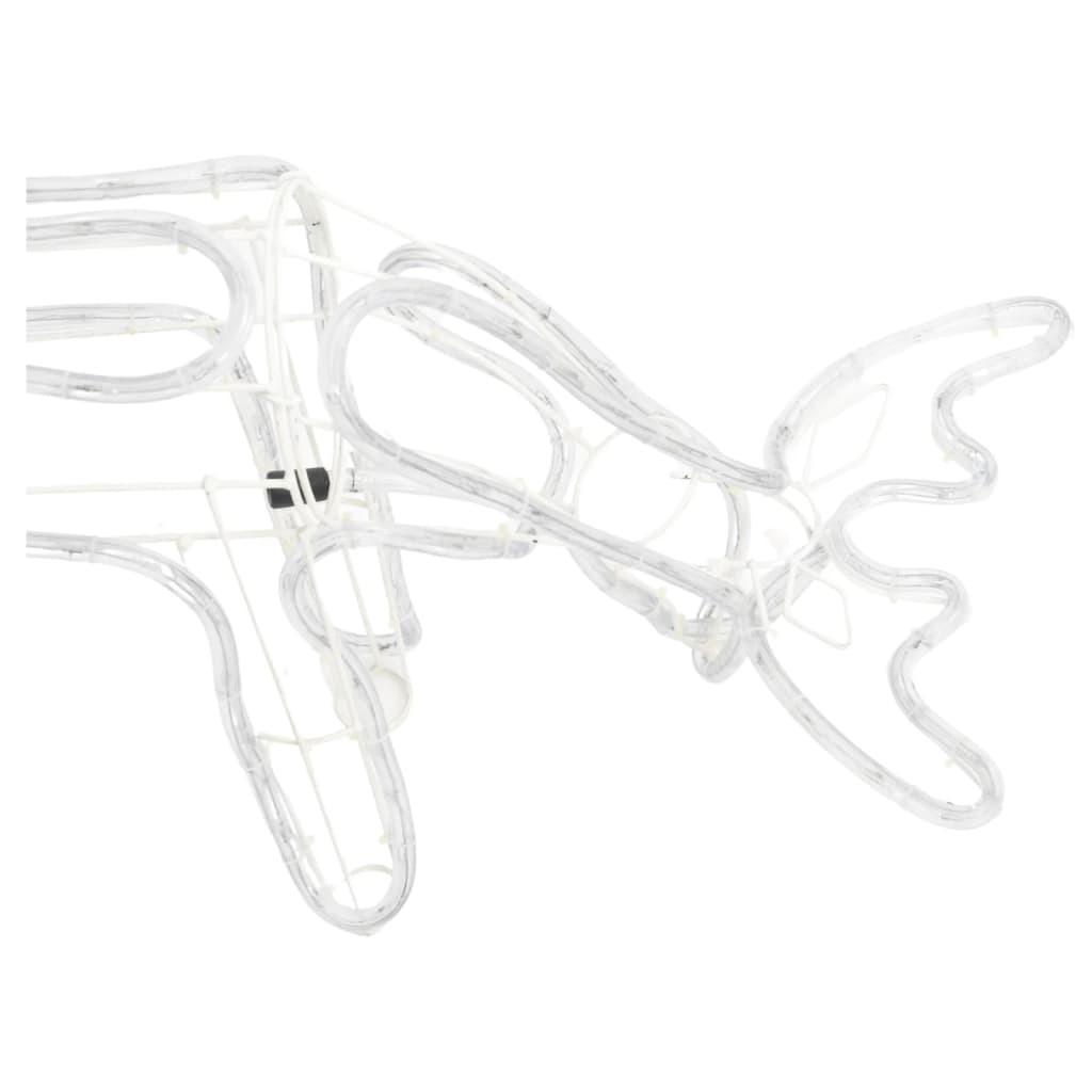 vidaXL Kalėdinės dekoracijos elniai, 2vnt., šilti balti, 73x31x45cm