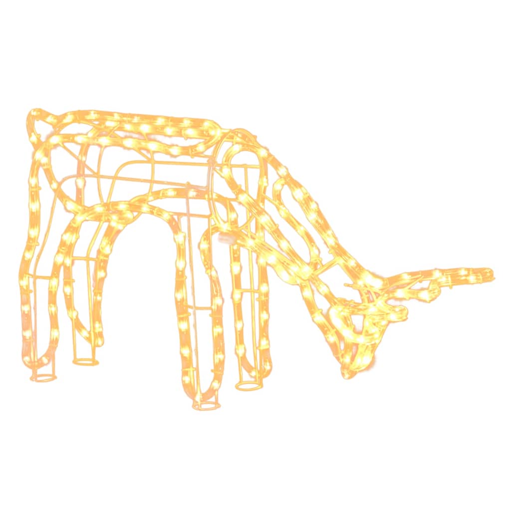 vidaXL Kalėdinių dekoracijų elnių rinkinys, 3vnt., šilti balti