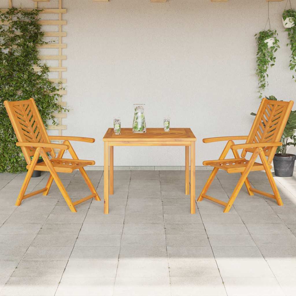 Sodo valgomojo komplektas 3 pcs Ruda Kietos akacijos mediena