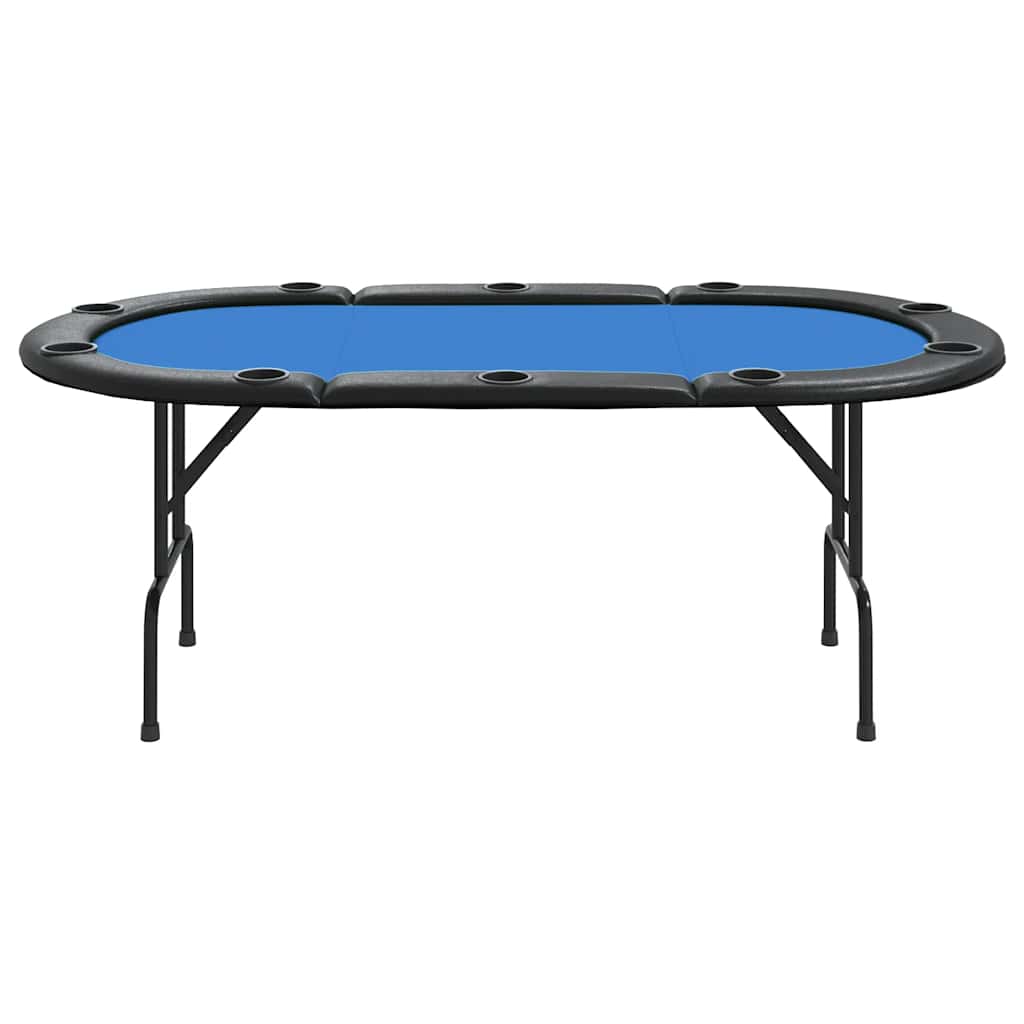 Sulankstomas pokerio stalas, mėlynas, 207x106x76cm, 10 žaidėjų