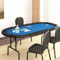 Sulankstomas pokerio stalas, mėlynas, 207x106x76cm, 10 žaidėjų