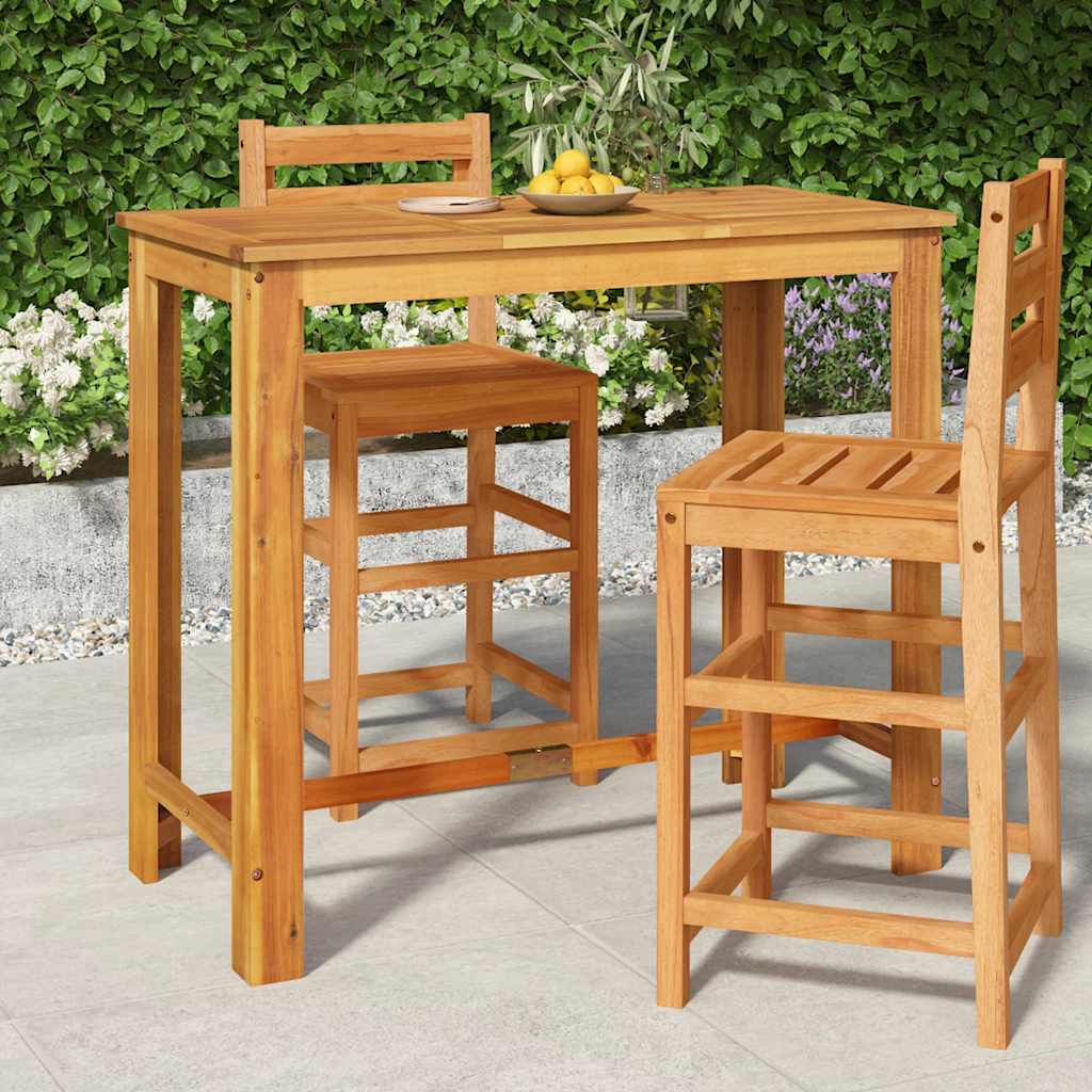 Sodo baro stalas, 60x60x105cm, akacijos medienos masyvas